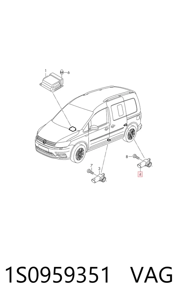 Czujnik AIRBAG przedni 1S0959351 VAG