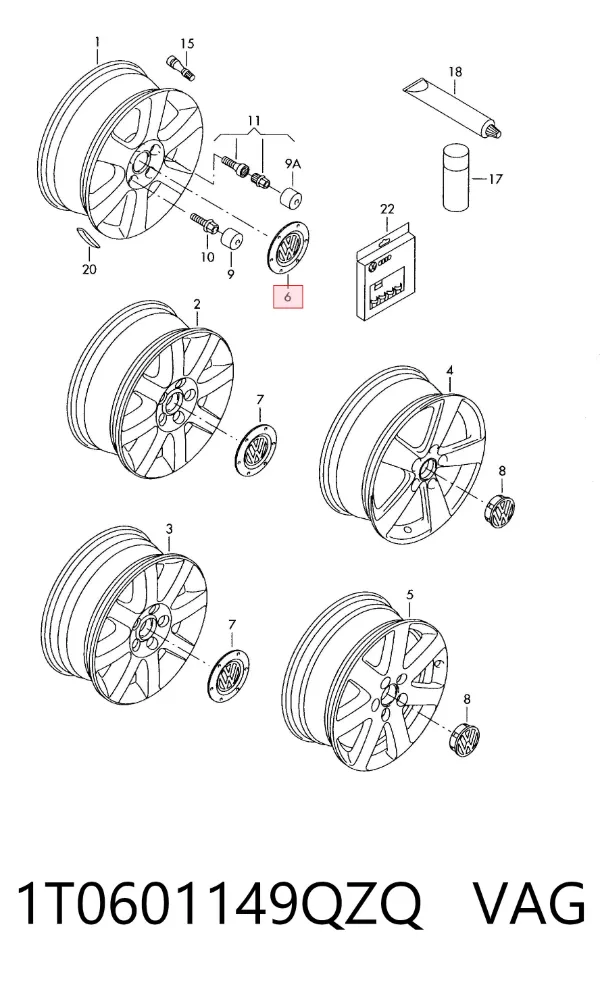 Kołpak do obręczy koła 1T0601149QZQ VAG