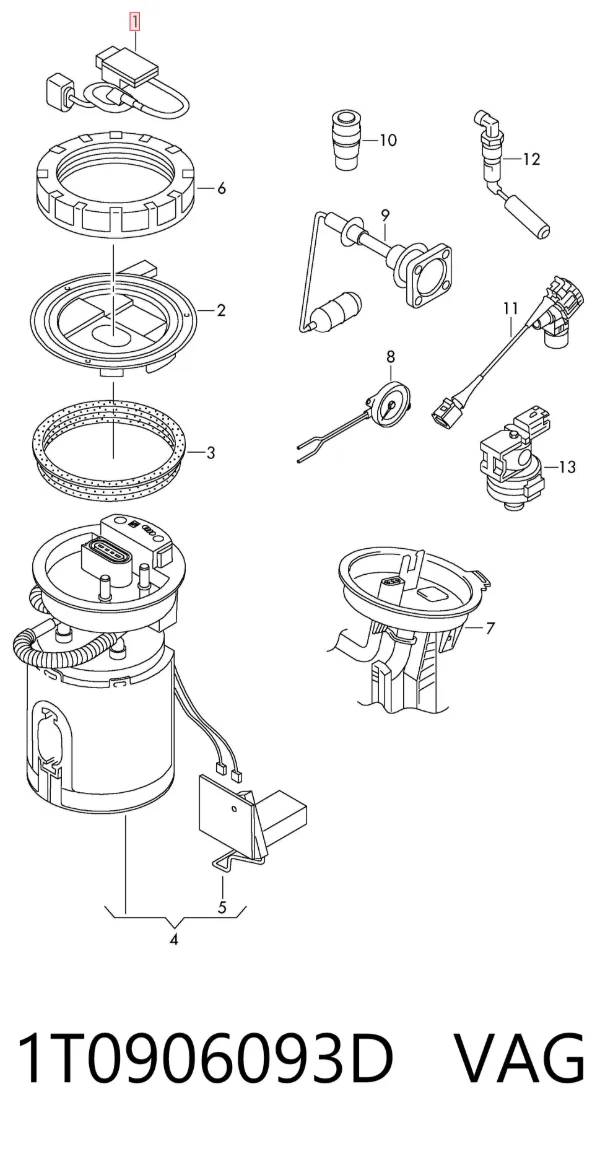 Sterownik pompy paliwa 1T0906093D VAG
