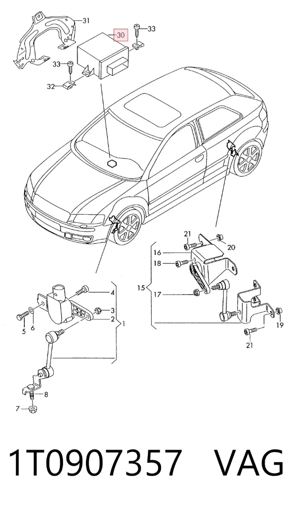 Sterownik oświetleniem adaptacyjnym 1T0907357 VAG