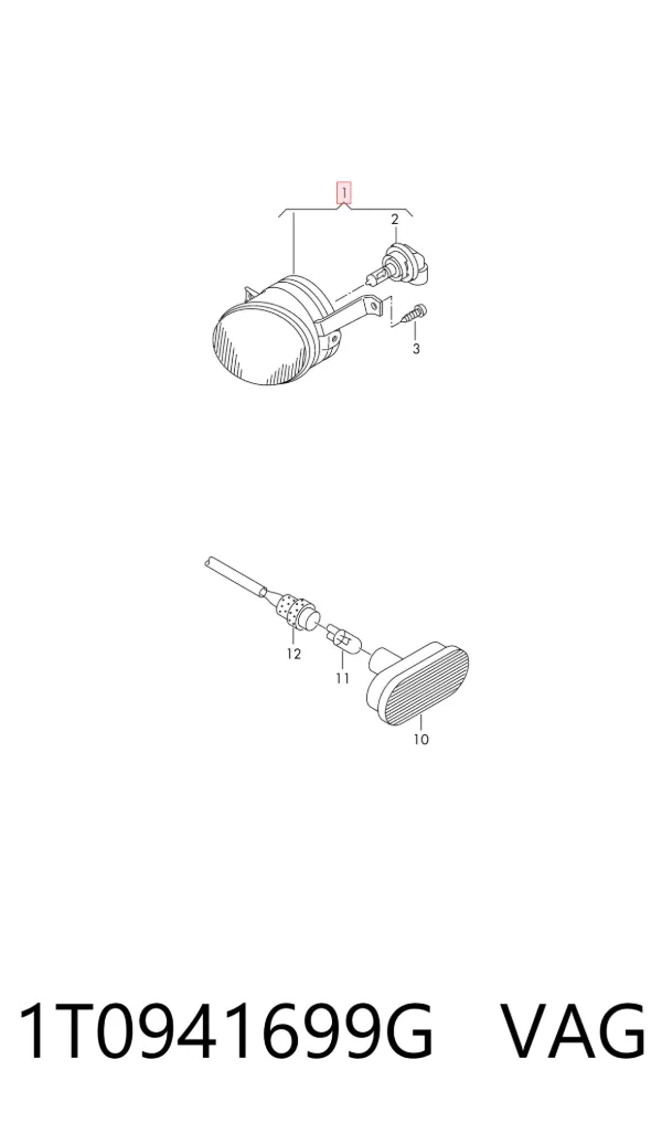 Lampa przeciwmgielna lewa 1T0941699G VAG