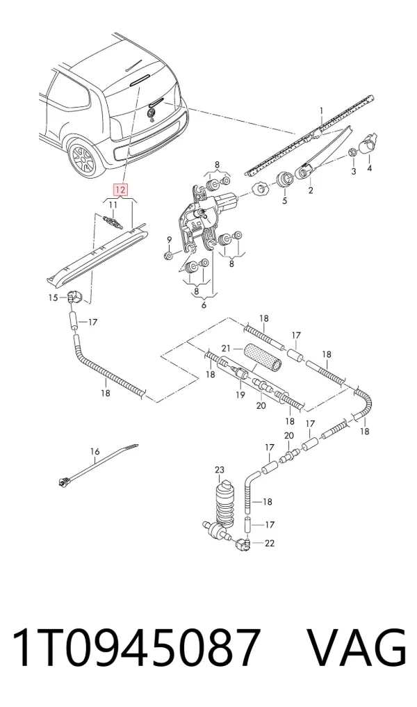 Lampa stop tylna dodatkowa 1T0945087 VAG