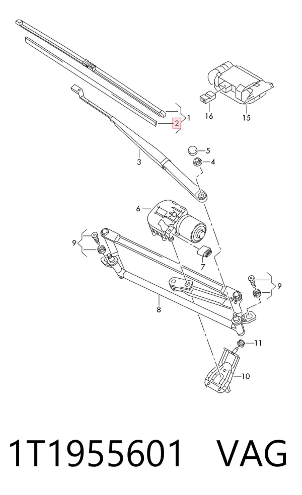 Mechanizm wycieraczek 1T1955601 VAG