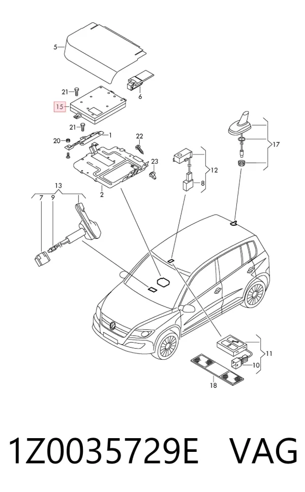 Blok sterujący Bluetooth 1Z0035729E VAG