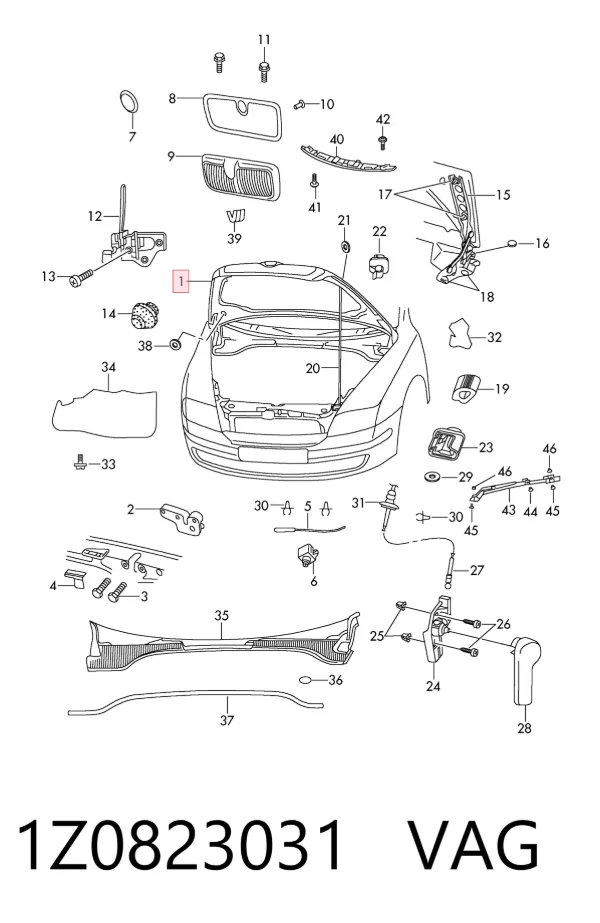 Maska silnika 1Z0823031 VAG