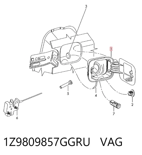 Klapka wlewu paliwa 1Z9809857GGRU VAG