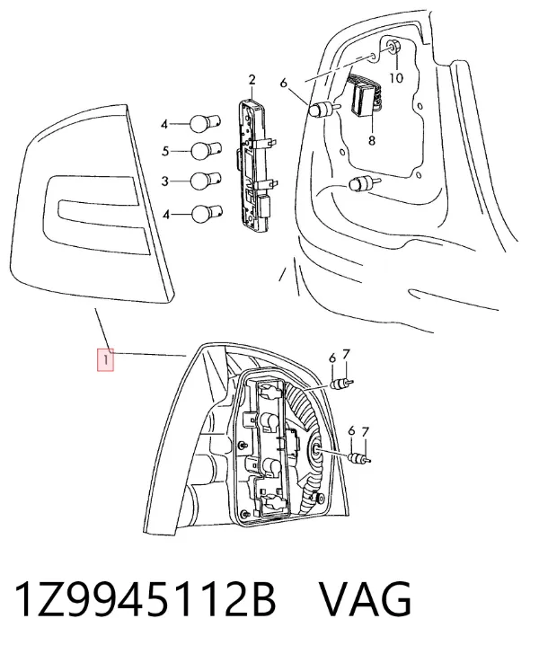 Lampa zespolona tylna prawa 1Z9945112B VAG