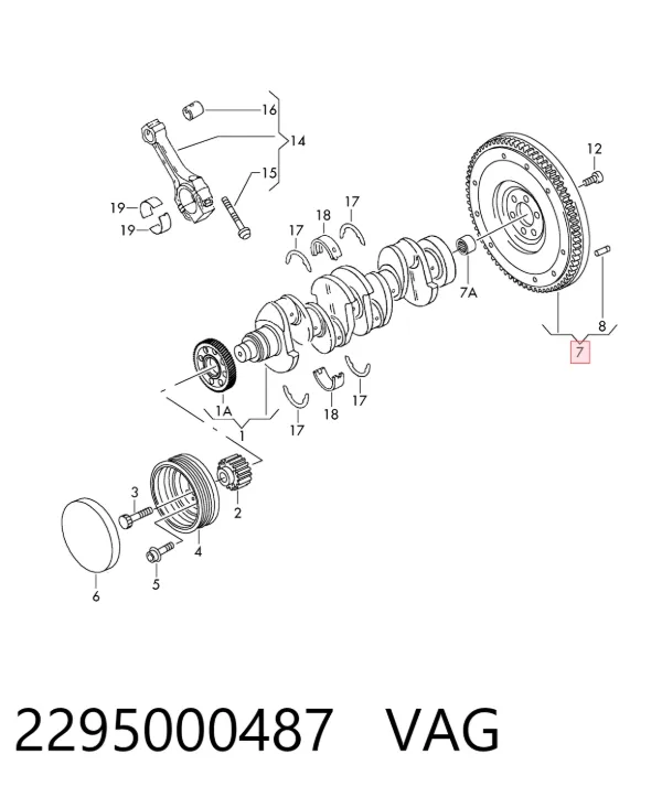 Koło zamachowe silnika 2295000487 VAG