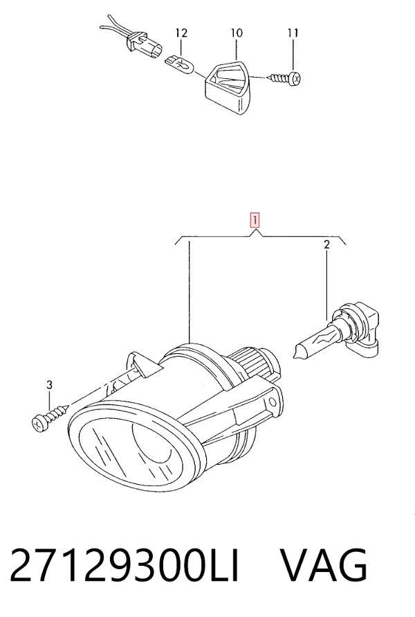 Lampa przeciwmgielna lewa 27129300LI VAG