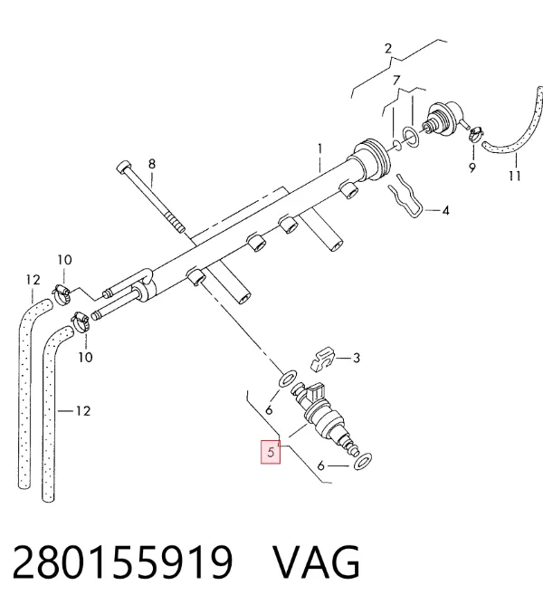 Wtryskiwacz paliwa 280155919 VAG