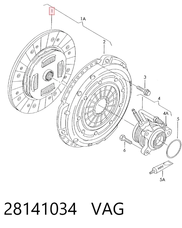 Tarcza sprzęgła 28141034 VAG