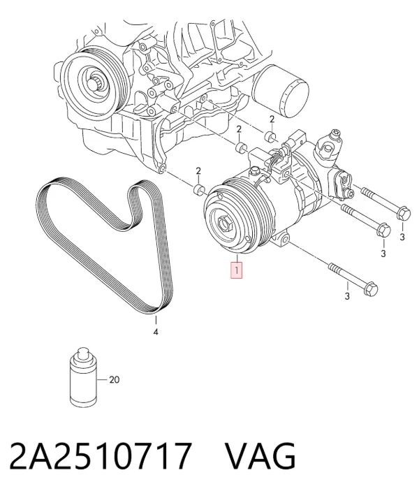 Sprężarka klimatyzacji 2A2510717 VAG