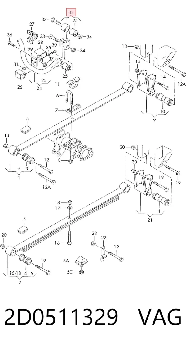Łącznik stabilizatora tylnego 2D0511329 VAG