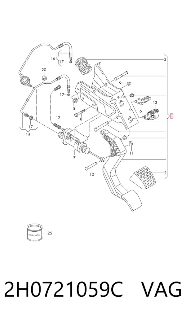 Pedał sprzęgła Volkswagen AMAROK 2HA, 2HB, S1B, S6B, S7A, S7B