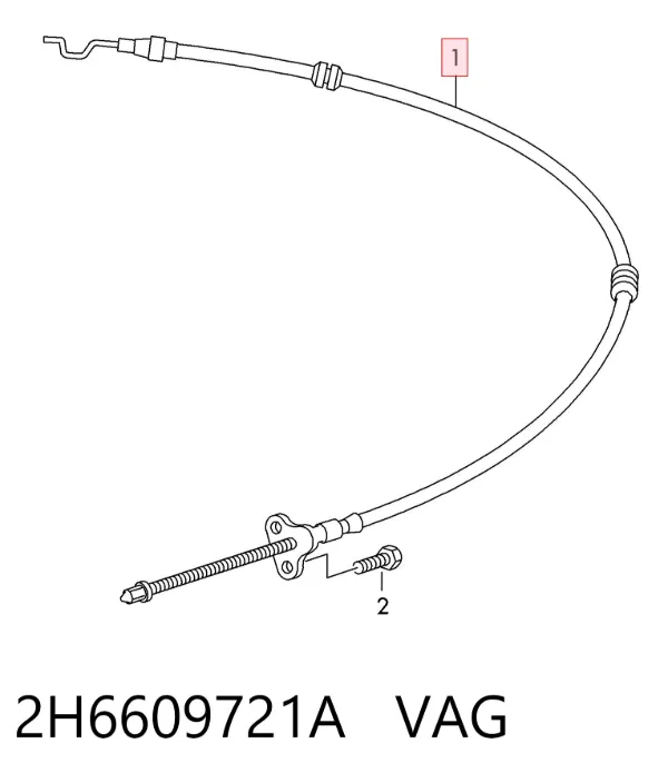 Linka hamulca ręcznego tylna prawa/lewa 2H6609721A VAG