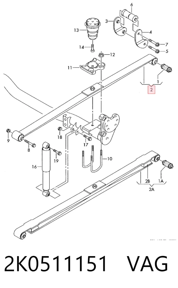 Resor tylny 2K0511151 VAG