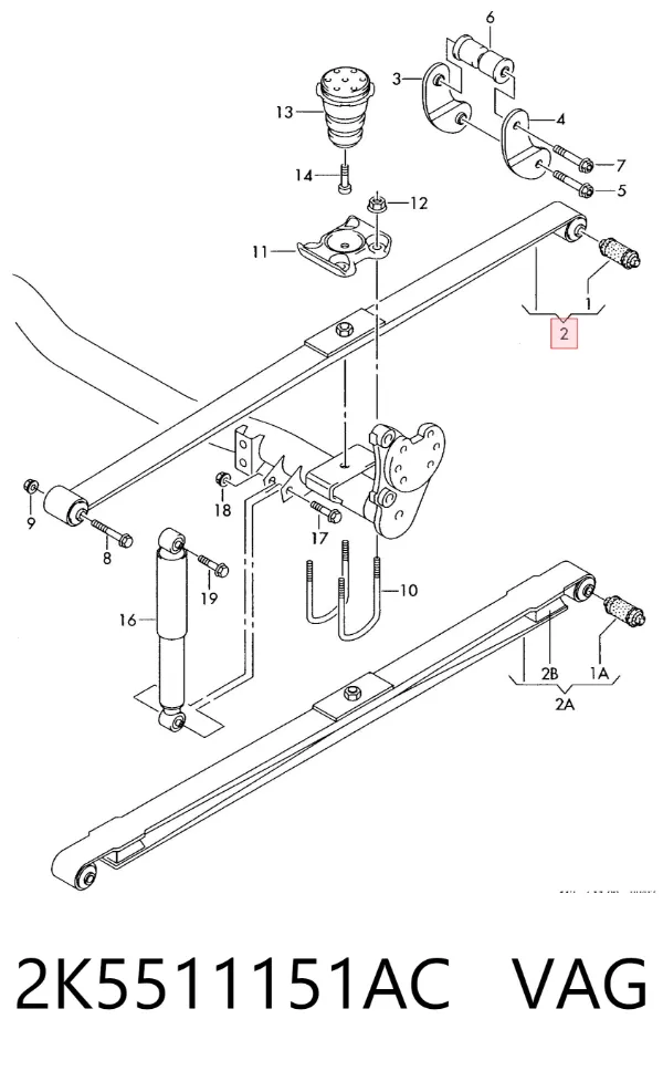 Resor tylny 2K5511151AC VAG