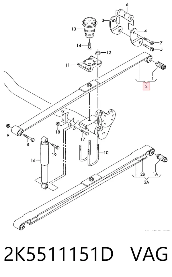 Resor tylny 2K5511151D VAG