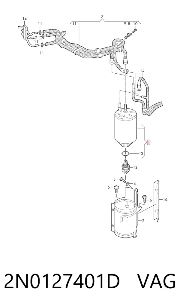 Filtr paliwa 2N0127401D VAG