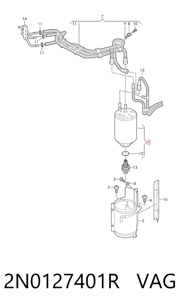 Filtr paliwa 2N0127401R VAG