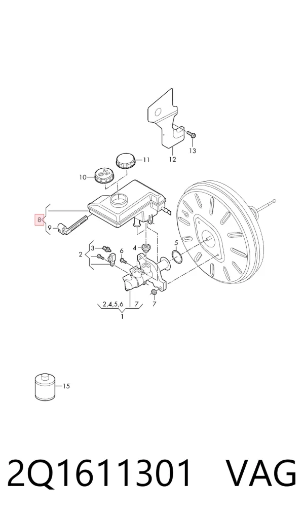 Zbiorniczek głównego cylindra hamulcowego (płynu hamulcowego) Volkswagen Polo VI