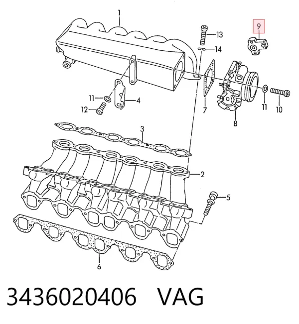 Czujnik położenia przepustnicy (potencjometr) 3436020406 VAG