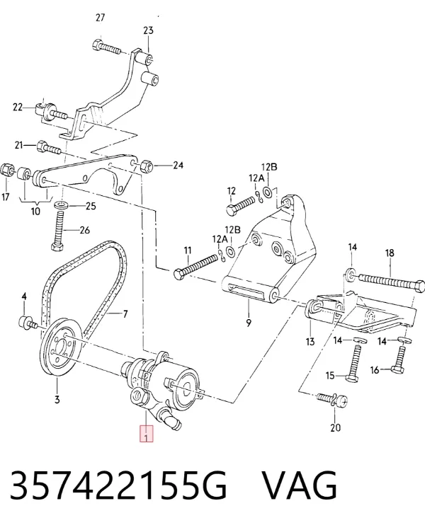 Pompa wspomagania hydraulicznego kierownicy 357422155G VAG