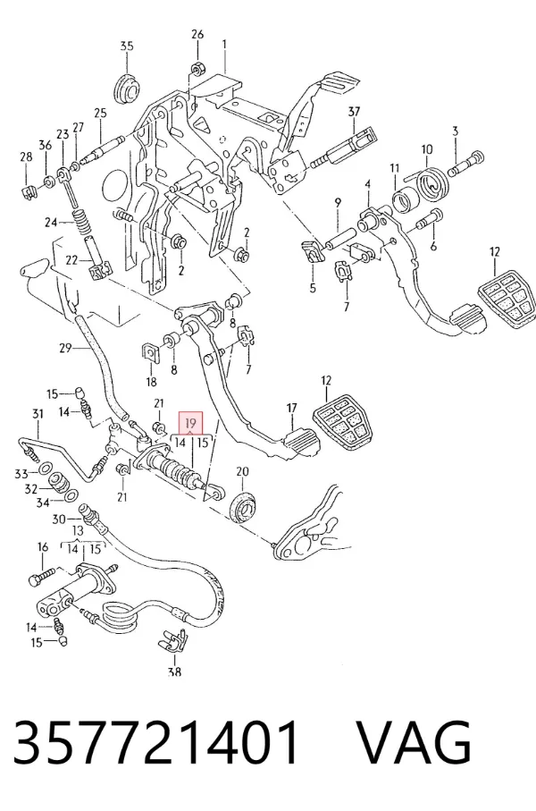 Cylinder sprzęgła główny 357721401 VAG