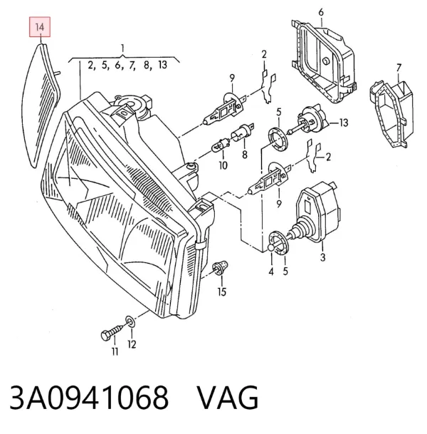Kierunkowskaz prawy 3A0941068 VAG