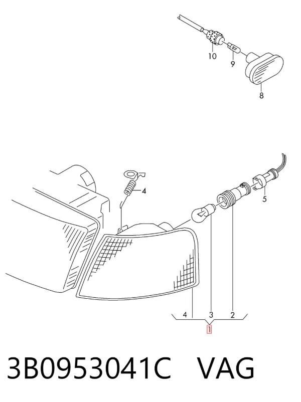 Kierunkowskaz lewy 3B0953041C VAG