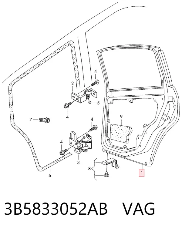 Drzwi tylne prawe Volkswagen Passat B5