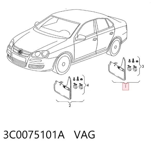 Chlapacze tylne, komplet Volkswagen Passat B7