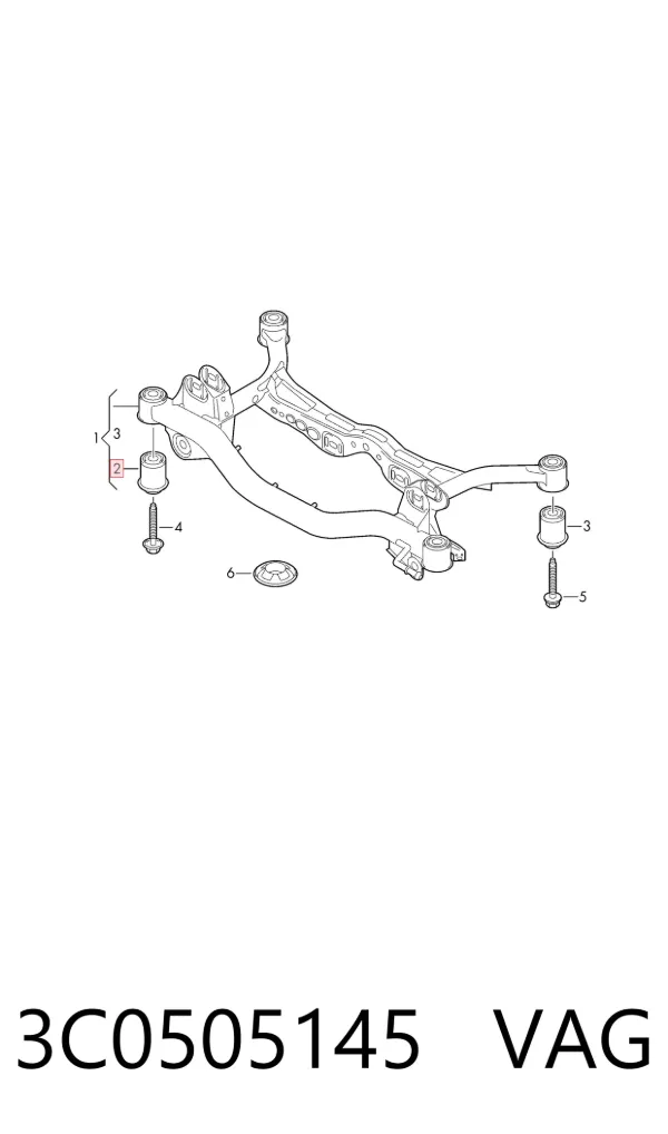 Silentblock tylnej belki 3C0505145 VAG