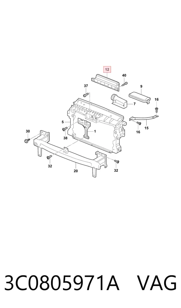 Wlot powietrza do filtra powietrza 3C0805971A VAG