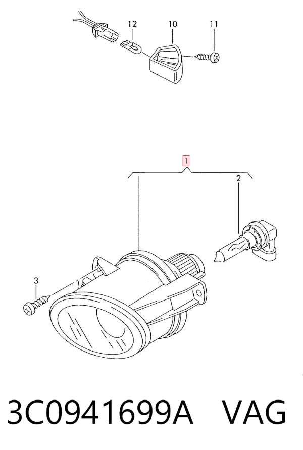 Lampa przeciwmgielna lewa 3C0941699A VAG