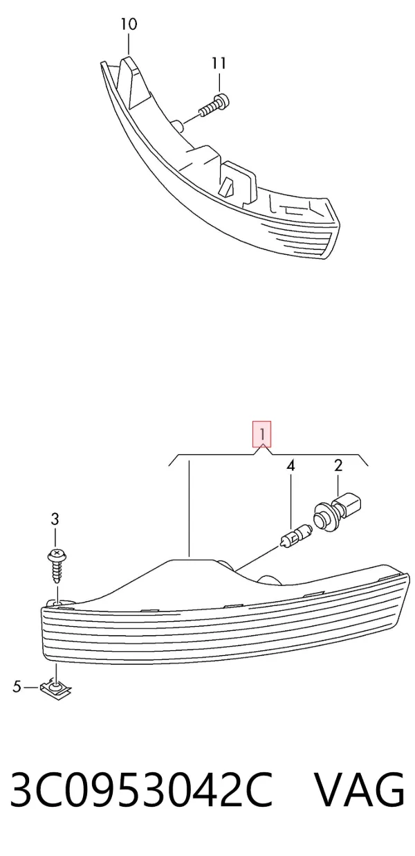 Kierunkowskaz prawy 3C0953042C VAG