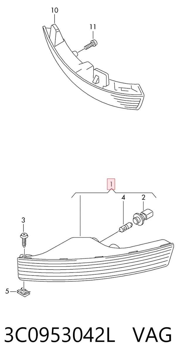 Kierunkowskaz prawy 3C0953042L VAG