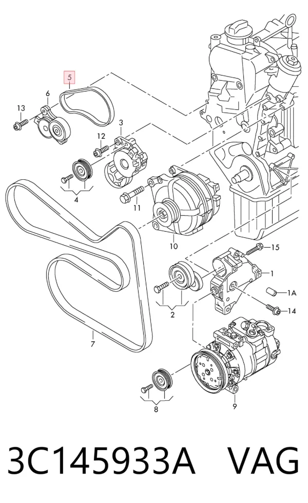 Pas napędowy mechanizmów 3C145933A VAG