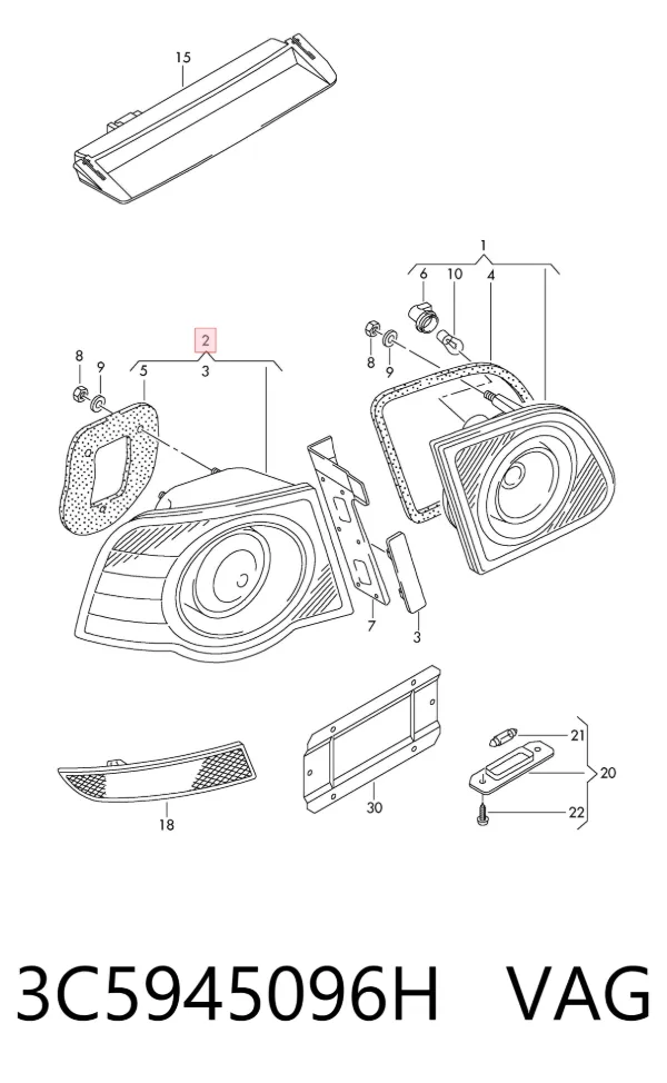 Lampa zespolona tylna prawa zewnętrzna 3C5945096H VAG