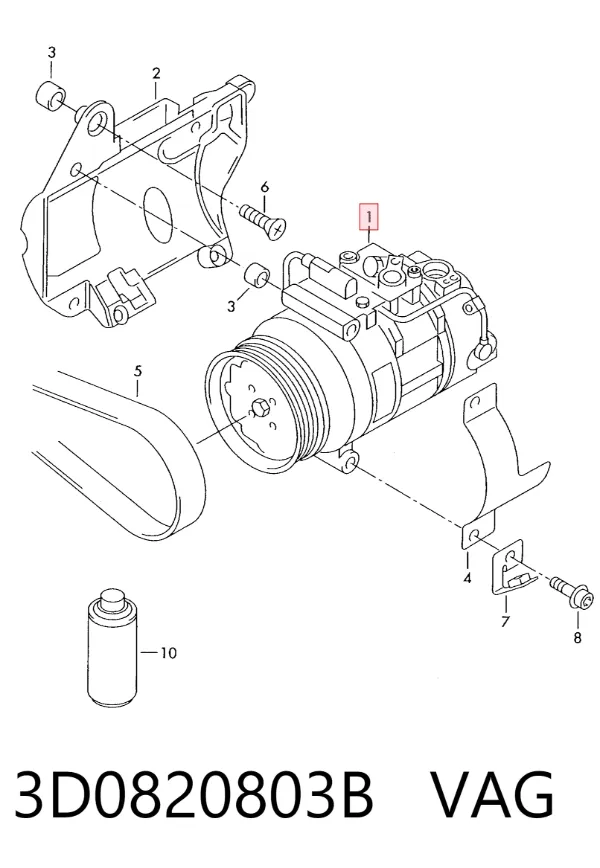 Sprężarka klimatyzacji 3D0820803B VAG