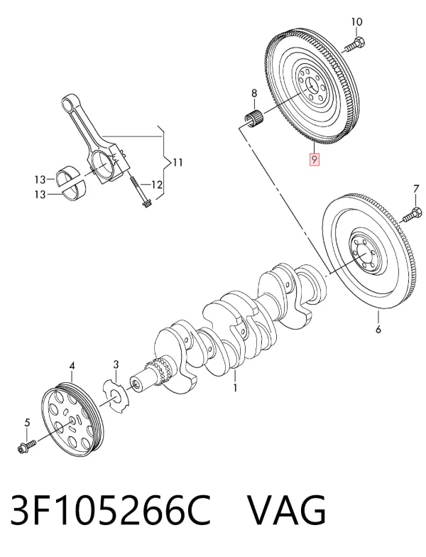Koło zamachowe silnika 3F105266C VAG
