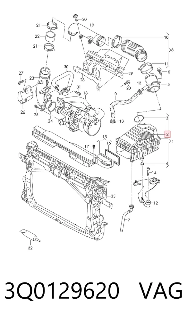 Filtr powietrza 3Q0129620 VAG