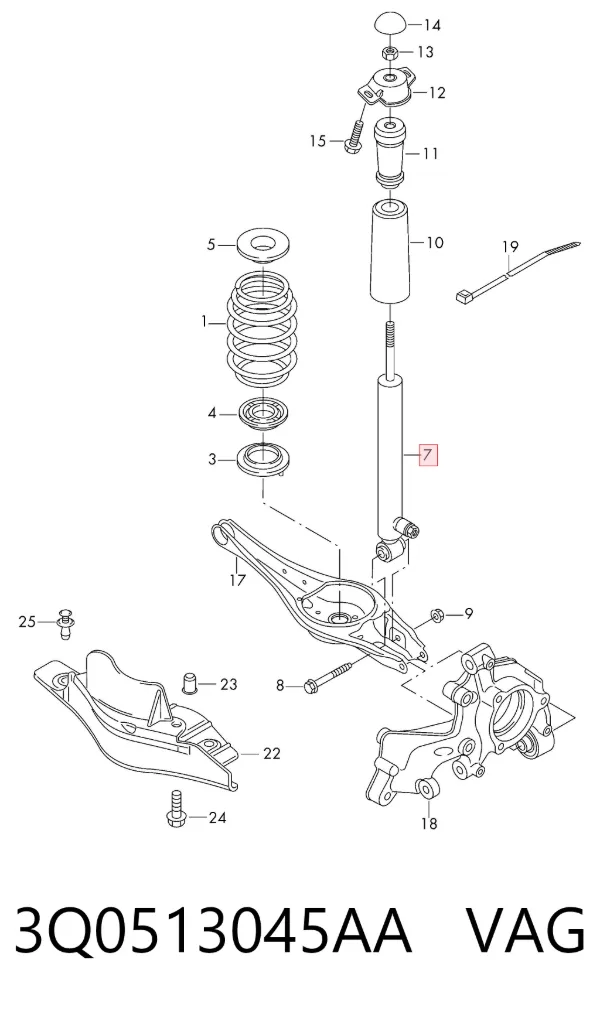 Amortyzator tylny 3Q0513045AA VAG