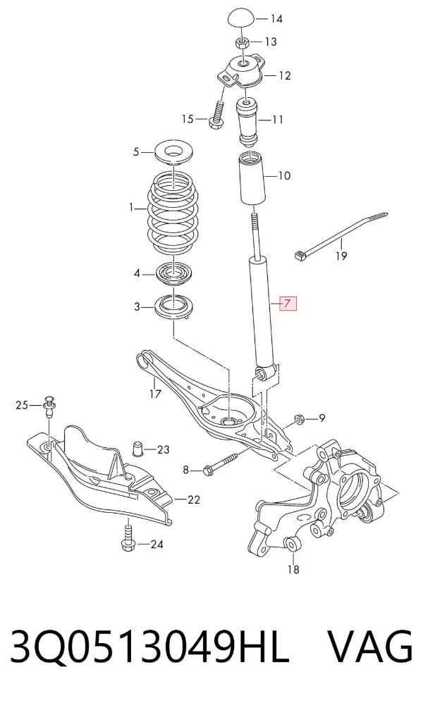 Amortyzator tylny 3Q0513049HL VAG