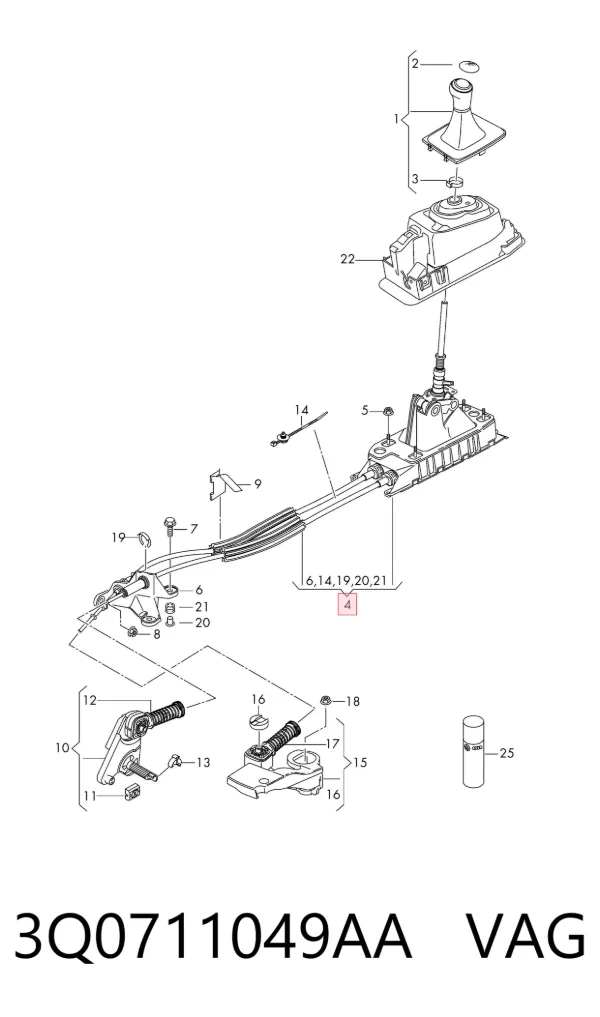 Mechanizm zmiany biegów (cięgno) Volkswagen Passat B8