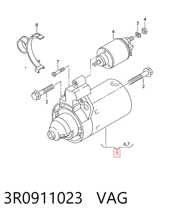 Rozrusznik 3R0911023 VAG