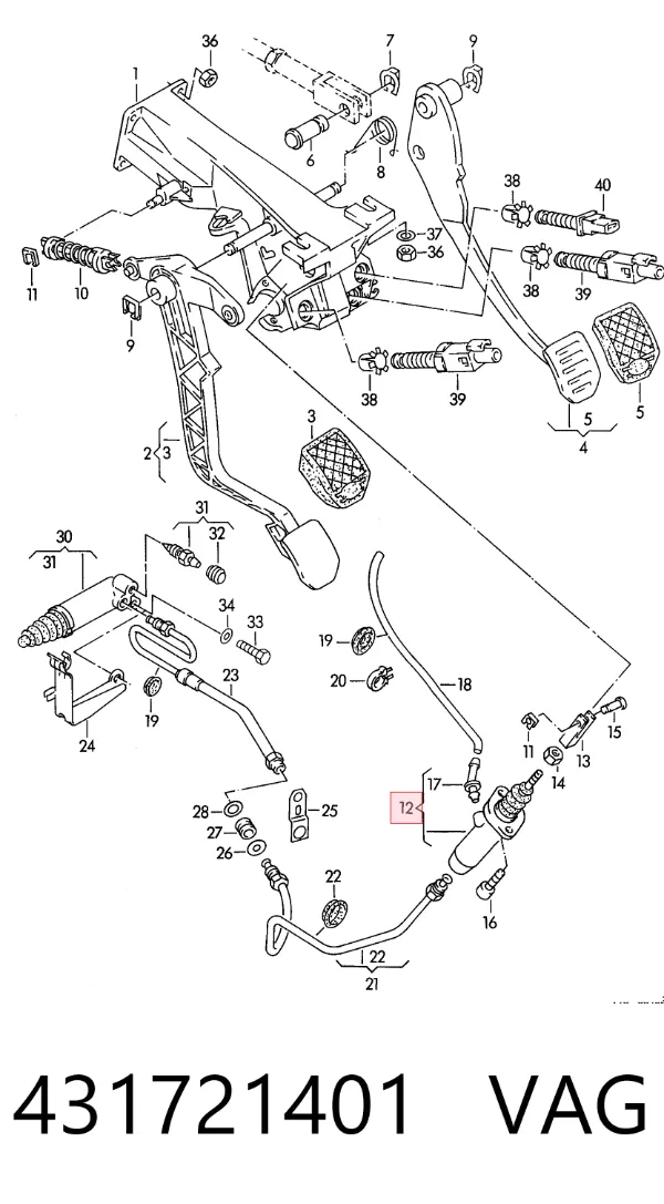 Cylinder sprzęgła główny 431721401 VAG