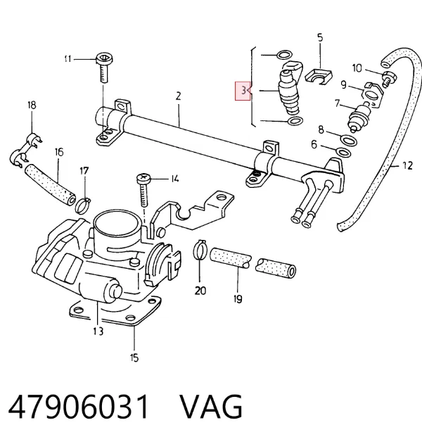 Wtryskiwacz paliwa 47906031 VAG