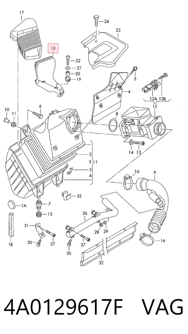 Kolektor ssący 4A0129617F VAG