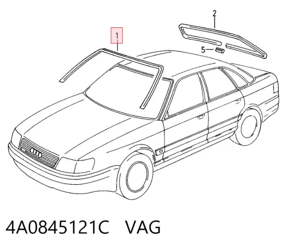 Uszczelka szyby przedniej 4A0845121C VAG